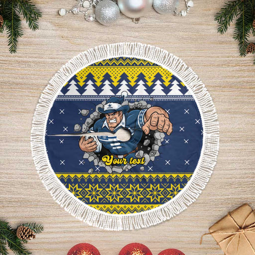 Merry Queensland Cowboys Personalised Tree Skirt Christmas Rugby League Spirit - Aussie Hoodie