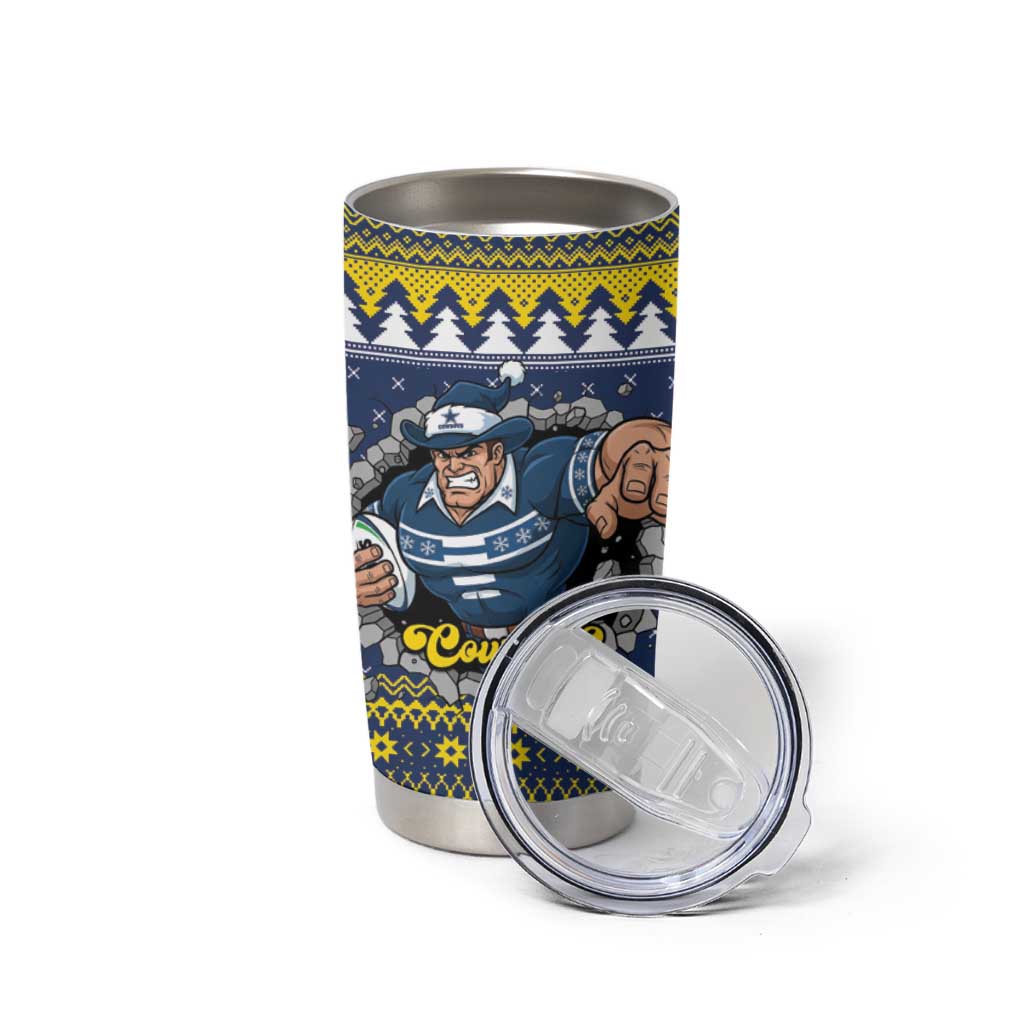Merry Queensland Cowboys Personalised Tumbler Cup Christmas Rugby League Spirit - Aussie Hoodie
