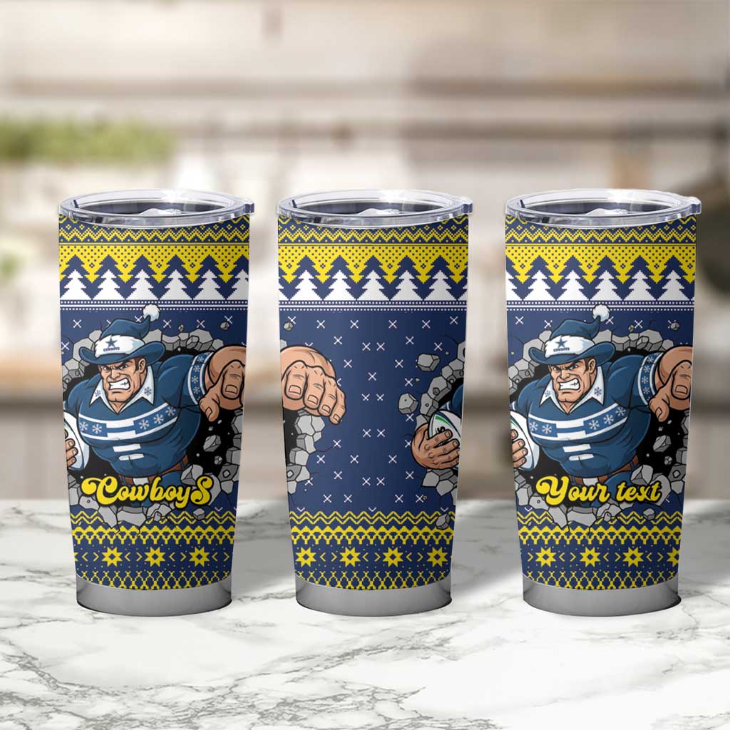 Merry Queensland Cowboys Personalised Tumbler Cup Christmas Rugby League Spirit - Aussie Hoodie