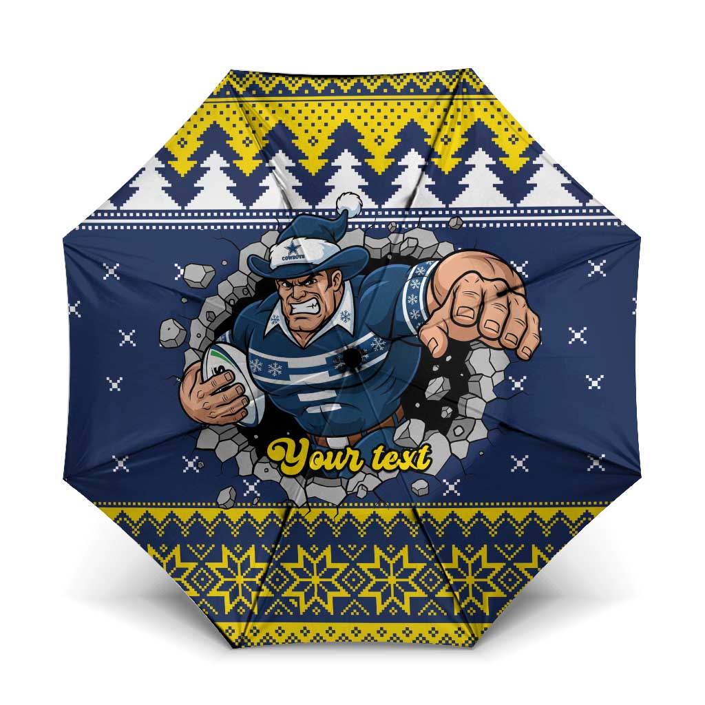 Merry Queensland Cowboys Personalised Umbrella Christmas Rugby League Spirit - Aussie Hoodie