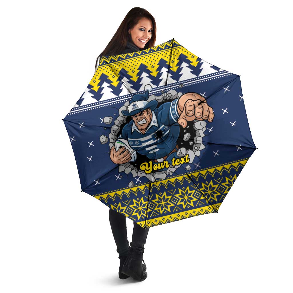 Merry Queensland Cowboys Personalised Umbrella Christmas Rugby League Spirit - Aussie Hoodie