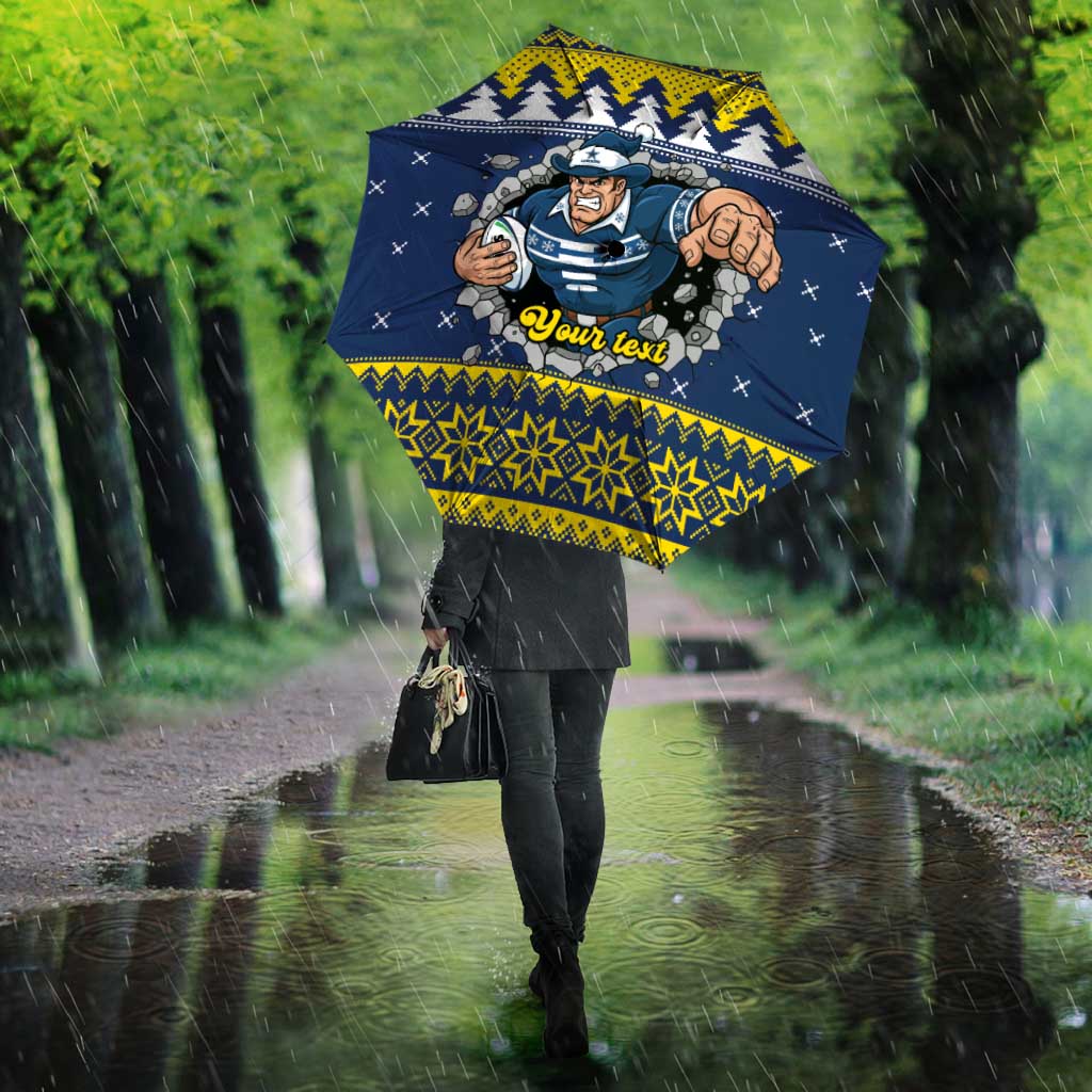 Merry Queensland Cowboys Personalised Umbrella Christmas Rugby League Spirit - Aussie Hoodie