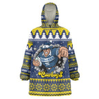 Merry Queensland Cowboys Personalised Wearable Blanket Hoodie Christmas Rugby League Spirit - Aussie Hoodie