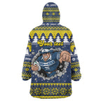 Merry Queensland Cowboys Personalised Wearable Blanket Hoodie Christmas Rugby League Spirit - Aussie Hoodie