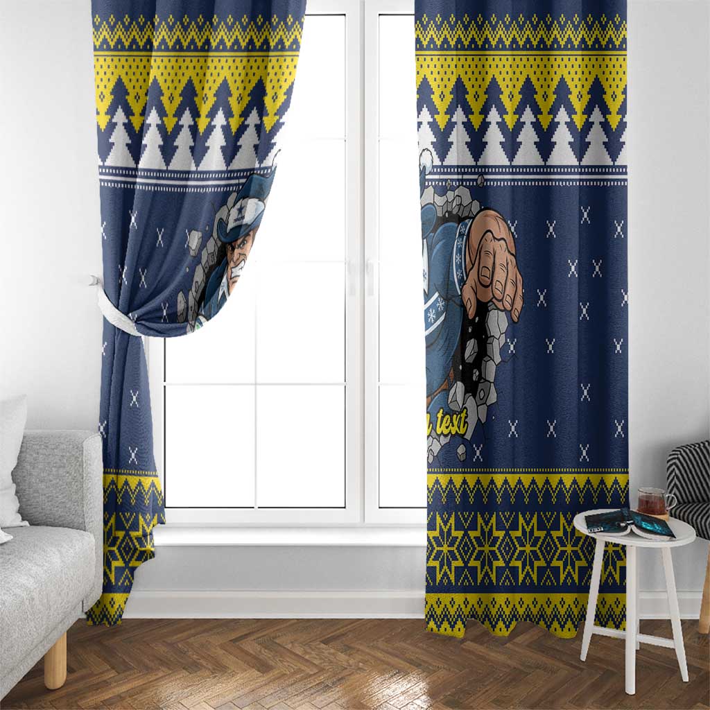 Merry Queensland Cowboys Personalised Window Curtain Christmas Rugby League Spirit - Aussie Hoodie