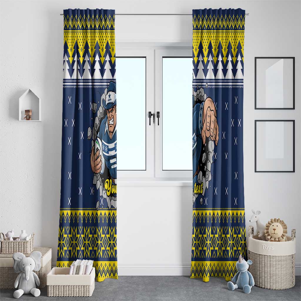 Merry Queensland Cowboys Personalised Window Curtain Christmas Rugby League Spirit - Aussie Hoodie