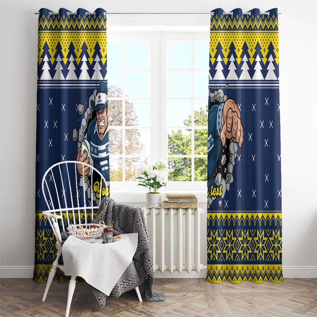 Merry Queensland Cowboys Personalised Window Curtain Christmas Rugby League Spirit - Aussie Hoodie