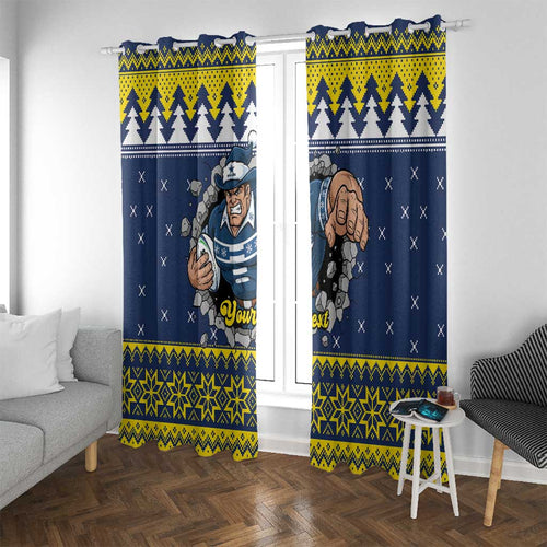 Merry Queensland Cowboys Personalised Window Curtain Christmas Rugby League Spirit - Aussie Hoodie