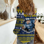 Merry Queensland Cowboys Personalised Women Casual Shirt Christmas Rugby League Spirit - Aussie Hoodie