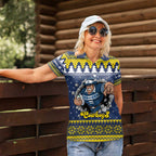 Merry Queensland Cowboys Personalised Women Polo Shirt Christmas Rugby League Spirit - Aussie Hoodie