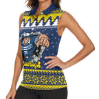 Merry Queensland Cowboys Personalised Women Sleeveless Polo Shirt Christmas Rugby League Spirit - Aussie Hoodie