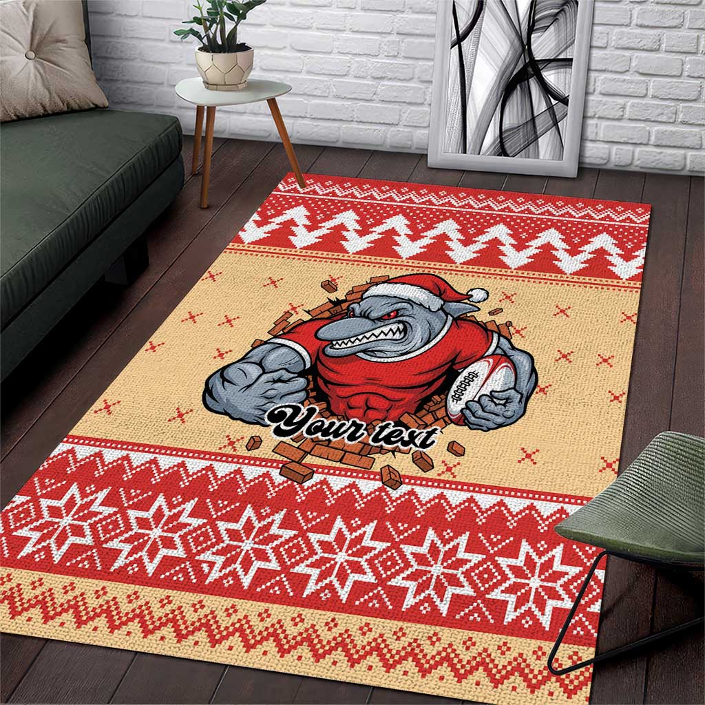 Redcliffe Strong Dolphins Personalised Area Rug Christmas Rugby League Spirit - Aussie Hoodie