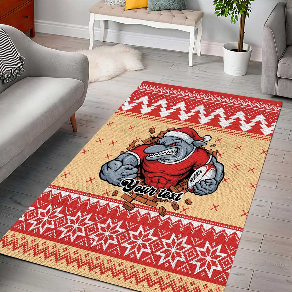Redcliffe Strong Dolphins Personalised Area Rug Christmas Rugby League Spirit - Aussie Hoodie