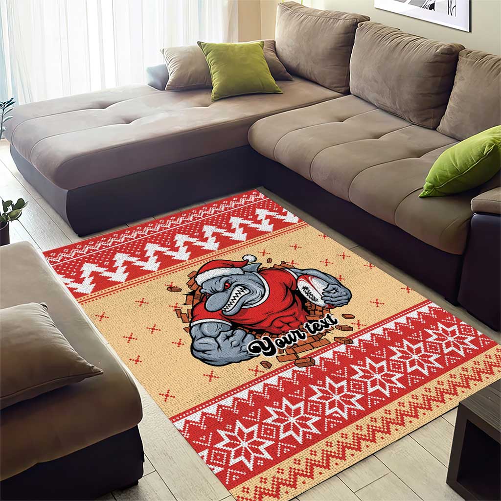 Redcliffe Strong Dolphins Personalised Area Rug Christmas Rugby League Spirit - Aussie Hoodie