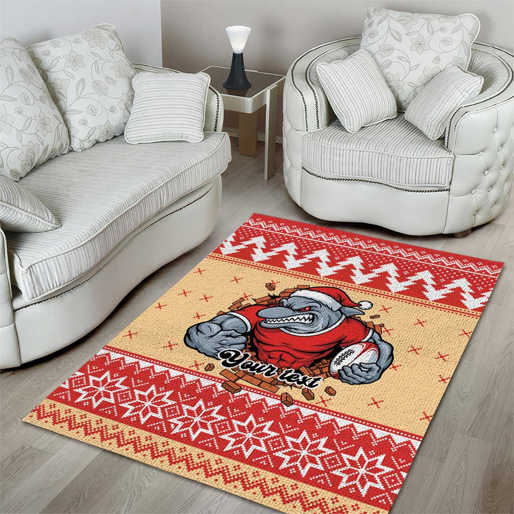 Redcliffe Strong Dolphins Personalised Area Rug Christmas Rugby League Spirit - Aussie Hoodie