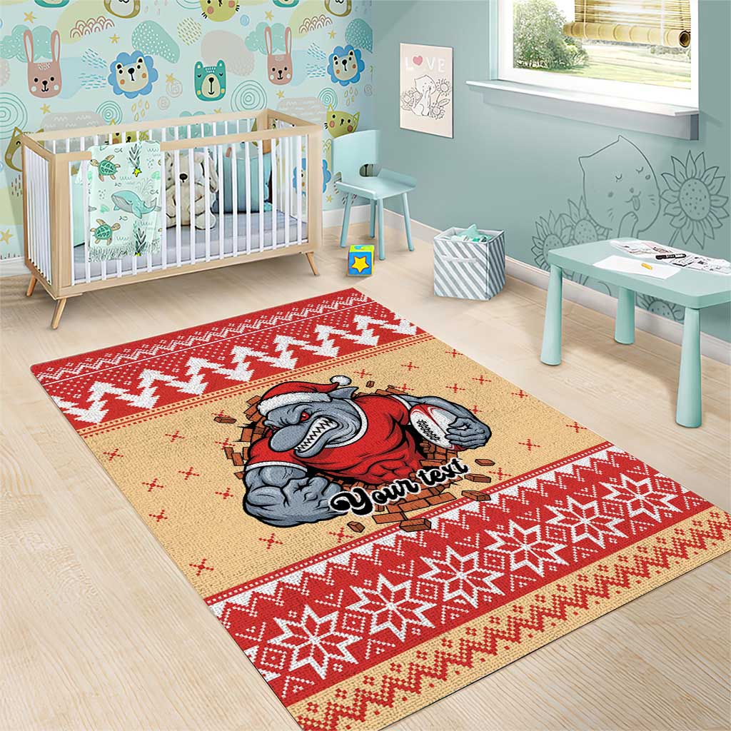 Redcliffe Strong Dolphins Personalised Area Rug Christmas Rugby League Spirit - Aussie Hoodie