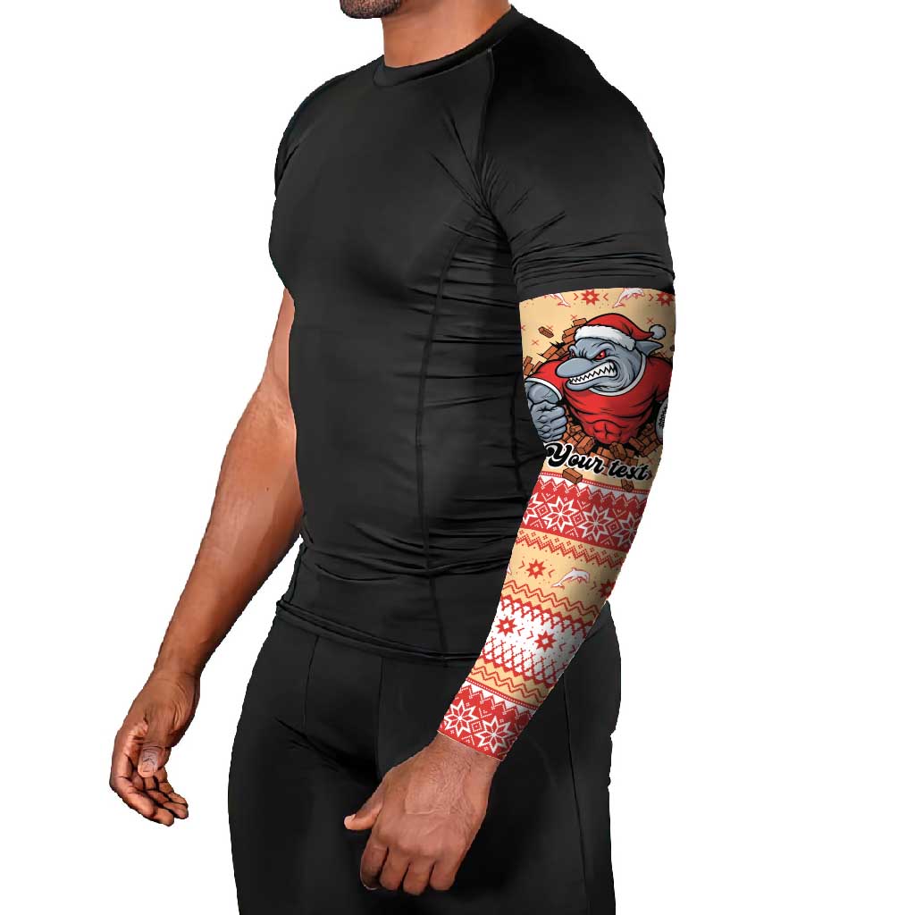 Redcliffe Strong Dolphins Personalised Arm Sleeves Christmas Rugby League Spirit - Aussie Hoodie