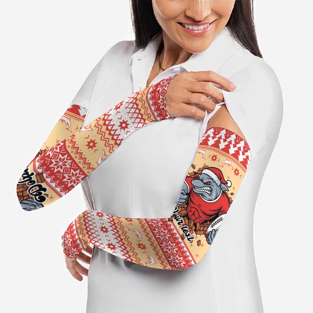Redcliffe Strong Dolphins Personalised Arm Sleeves Christmas Rugby League Spirit - Aussie Hoodie