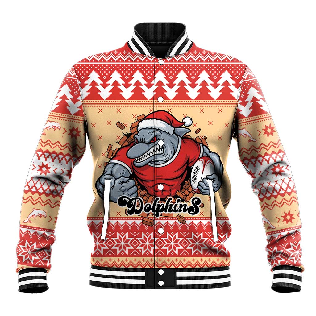 Redcliffe Strong Dolphins Personalised Baseball Jacket Christmas Rugby League Spirit - Aussie Hoodie