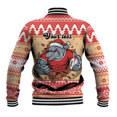 Redcliffe Strong Dolphins Personalised Baseball Jacket Christmas Rugby League Spirit - Aussie Hoodie