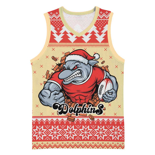 Redcliffe Strong Dolphins Personalised Basketball Jersey Christmas Rugby League Spirit - Aussie Hoodie