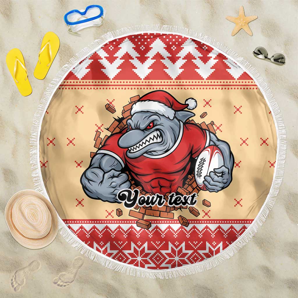 Redcliffe Strong Dolphins Personalised Beach Blanket Christmas Rugby League Spirit - Aussie Hoodie