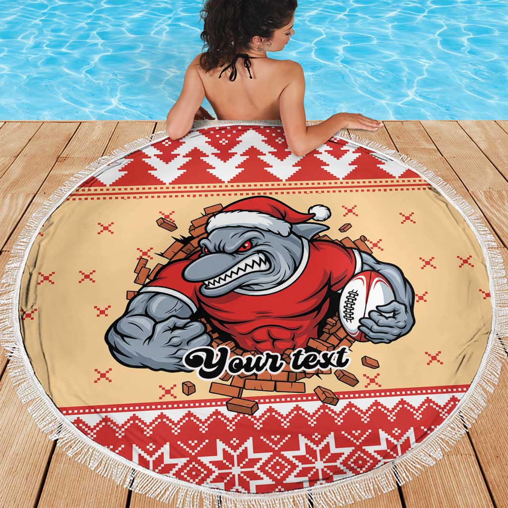 Redcliffe Strong Dolphins Personalised Beach Blanket Christmas Rugby League Spirit - Aussie Hoodie