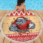 Redcliffe Strong Dolphins Personalised Beach Blanket Christmas Rugby League Spirit - Aussie Hoodie