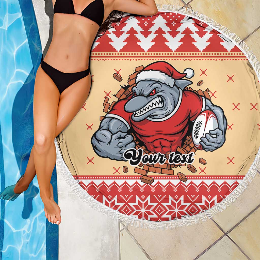 Redcliffe Strong Dolphins Personalised Beach Blanket Christmas Rugby League Spirit - Aussie Hoodie