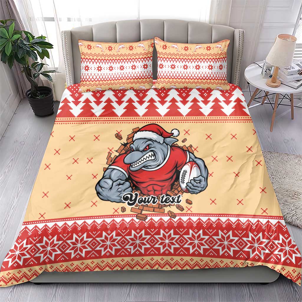 Redcliffe Strong Dolphins Personalised Bedding Set Christmas Rugby League Spirit - Aussie Hoodie