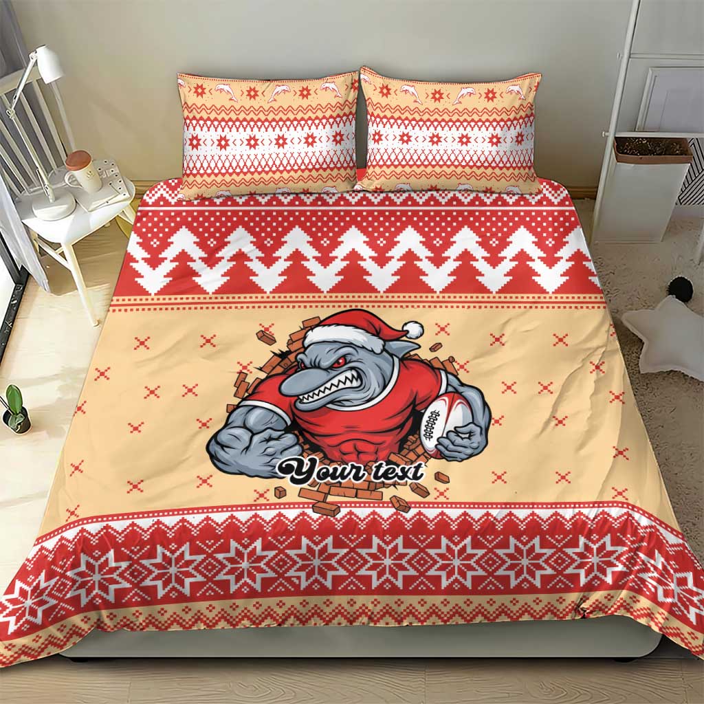 Redcliffe Strong Dolphins Personalised Bedding Set Christmas Rugby League Spirit - Aussie Hoodie