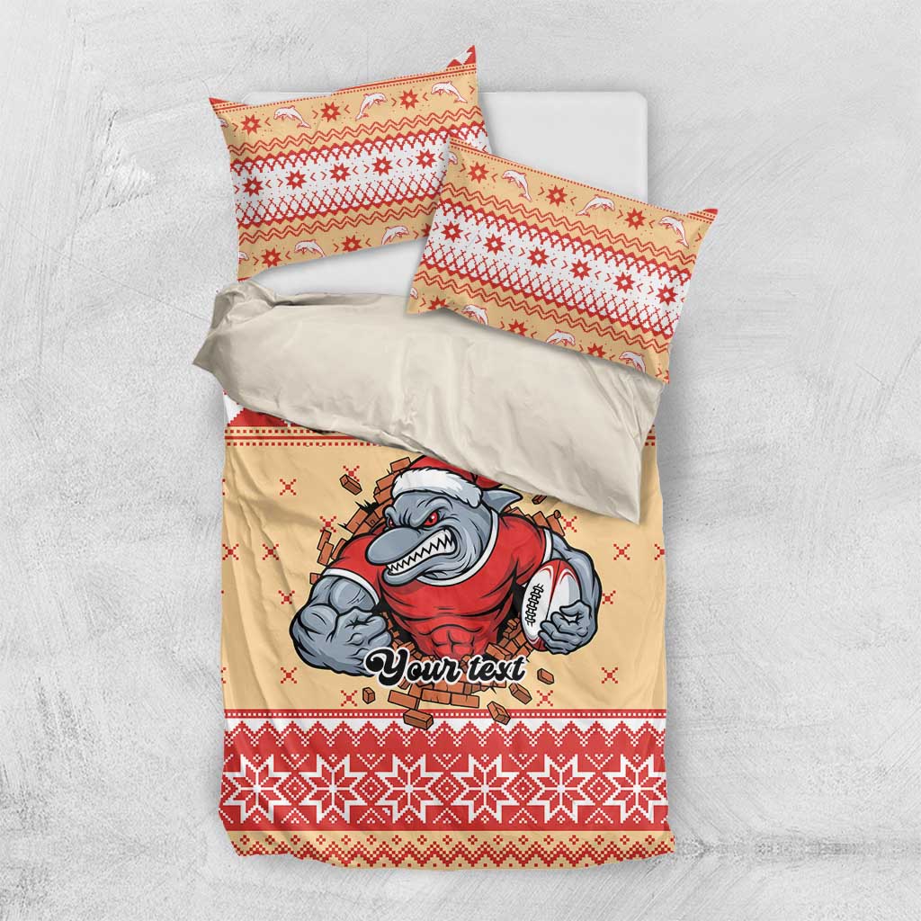 Redcliffe Strong Dolphins Personalised Bedding Set Christmas Rugby League Spirit - Aussie Hoodie