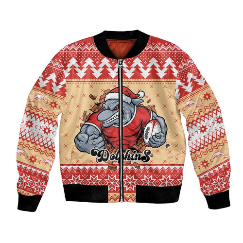 Redcliffe Strong Dolphins Personalised Bomber Jacket Christmas Rugby League Spirit - Aussie Hoodie