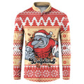 Redcliffe Strong Dolphins Personalised Button Sweatshirt Christmas Rugby League Spirit - Aussie Hoodie