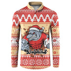 Redcliffe Strong Dolphins Personalised Button Sweatshirt Christmas Rugby League Spirit - Aussie Hoodie