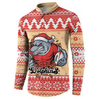 Redcliffe Strong Dolphins Personalised Button Sweatshirt Christmas Rugby League Spirit - Aussie Hoodie