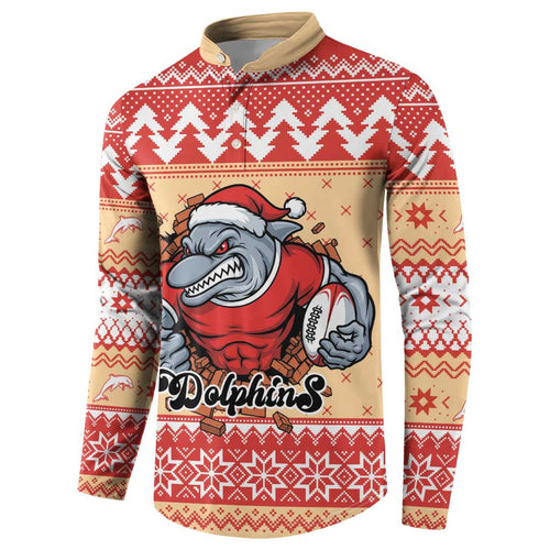Redcliffe Strong Dolphins Personalised Button Sweatshirt Christmas Rugby League Spirit - Aussie Hoodie