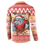 Redcliffe Strong Dolphins Personalised Button Sweatshirt Christmas Rugby League Spirit - Aussie Hoodie