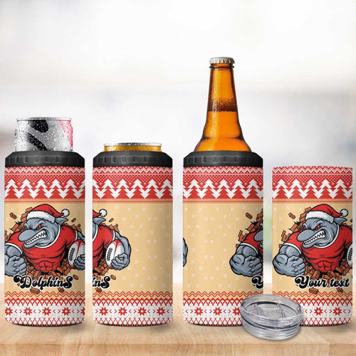 Redcliffe Strong Dolphins Personalised 4 in 1 Can Cooler Tumbler Christmas Rugby League Spirit - Aussie Hoodie