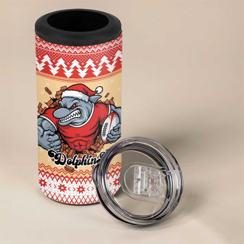 Redcliffe Strong Dolphins Personalised 4 in 1 Can Cooler Tumbler Christmas Rugby League Spirit - Aussie Hoodie