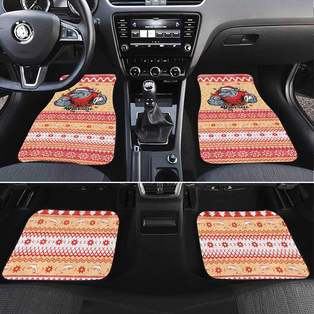 Redcliffe Strong Dolphins Personalised Car Mats Christmas Rugby League Spirit - Aussie Hoodie