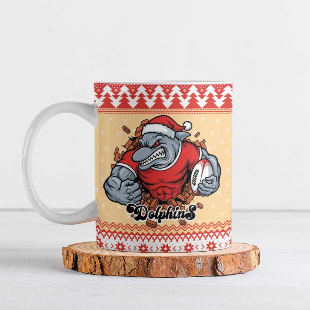 Redcliffe Strong Dolphins Personalised Ceramic Mug Christmas Rugby League Spirit - Aussie Hoodie