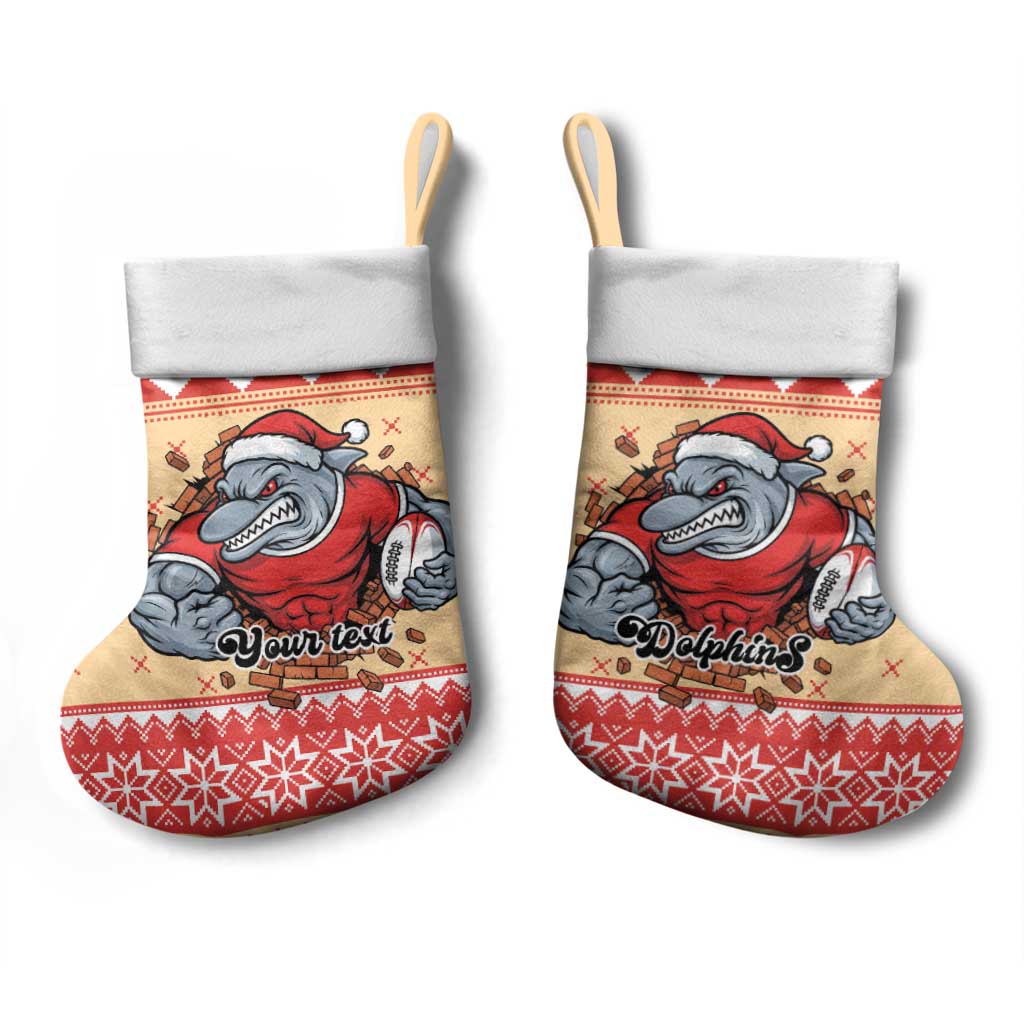 Redcliffe Strong Dolphins Personalised Christmas Stocking Christmas Rugby League Spirit - Aussie Hoodie