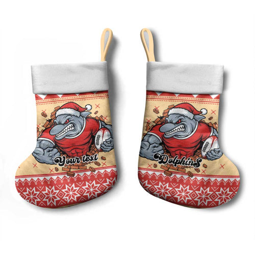 Redcliffe Strong Dolphins Personalised Christmas Stocking Christmas Rugby League Spirit - Aussie Hoodie