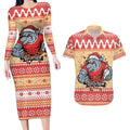 Redcliffe Strong Dolphins Personalised Couples Matching Long Sleeve Bodycon Dress and Hawaiian Shirt Christmas Rugby League Spirit - Aussie Hoodie
