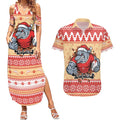 Redcliffe Strong Dolphins Personalised Couples Matching Summer Maxi Dress and Hawaiian Shirt Christmas Rugby League Spirit - Aussie Hoodie