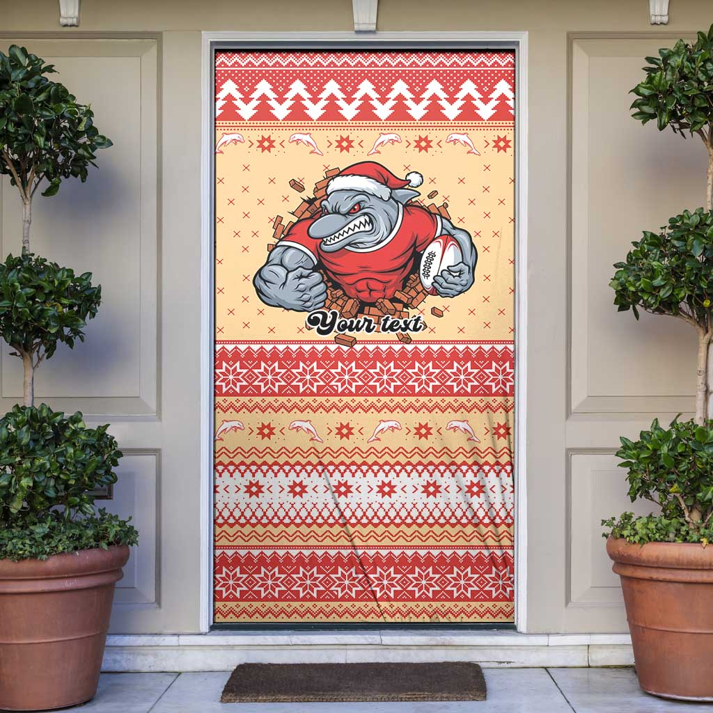 Redcliffe Strong Dolphins Personalised Door Cover Christmas Rugby League Spirit - Aussie Hoodie