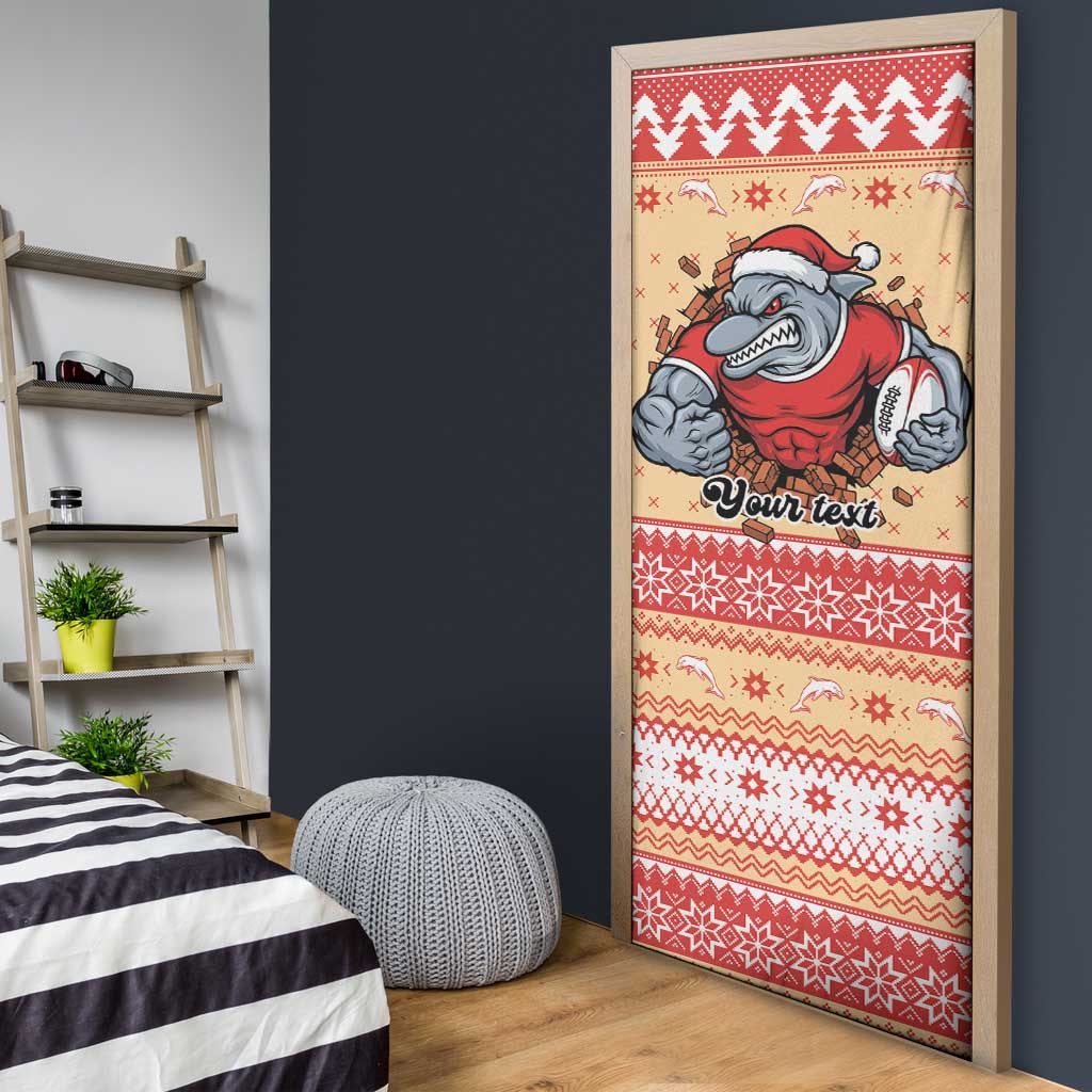 Redcliffe Strong Dolphins Personalised Door Cover Christmas Rugby League Spirit - Aussie Hoodie