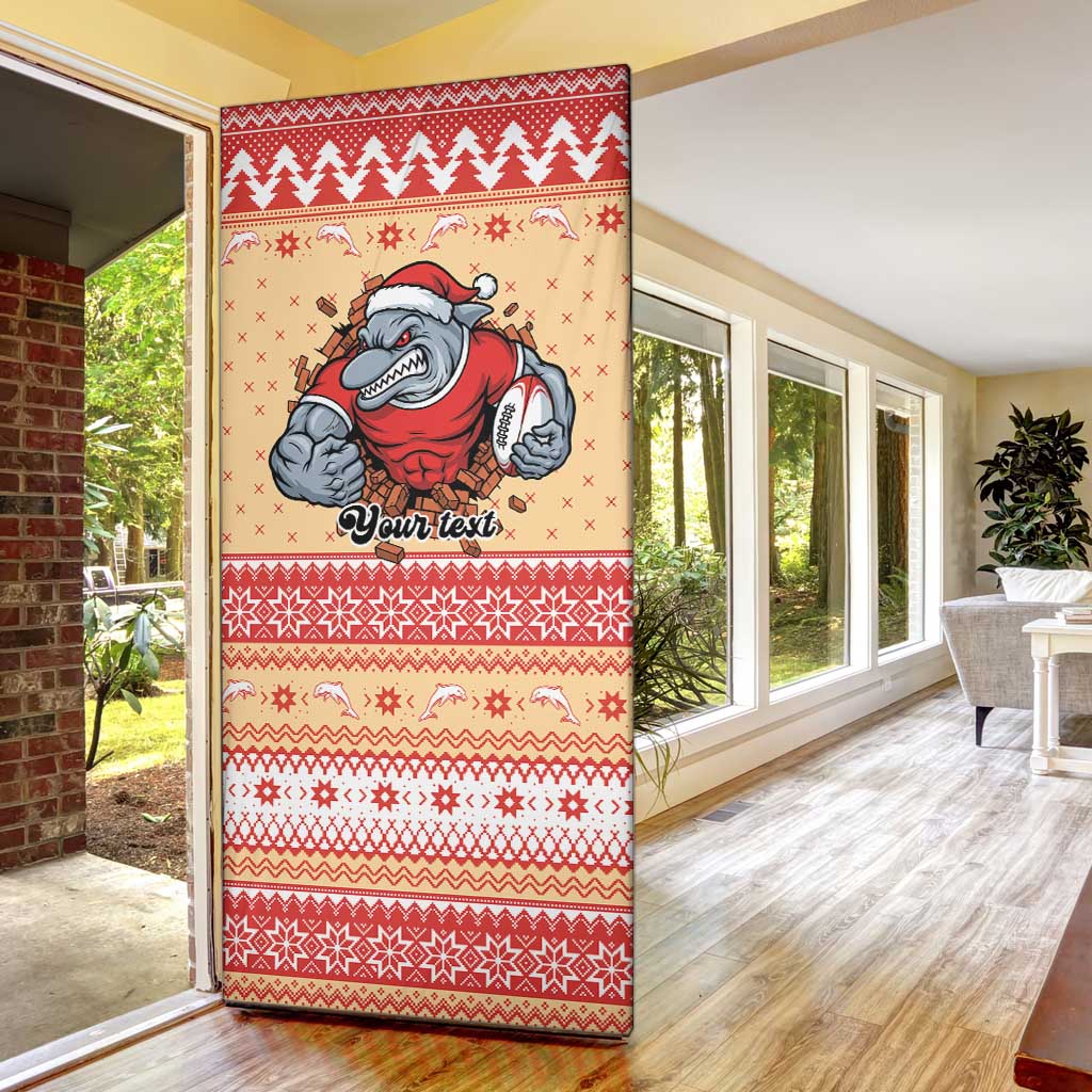 Redcliffe Strong Dolphins Personalised Door Cover Christmas Rugby League Spirit - Aussie Hoodie