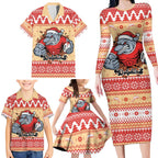 Redcliffe Strong Dolphins Personalised Family Matching Long Sleeve Bodycon Dress and Hawaiian Shirt Christmas Rugby League Spirit - Aussie Hoodie